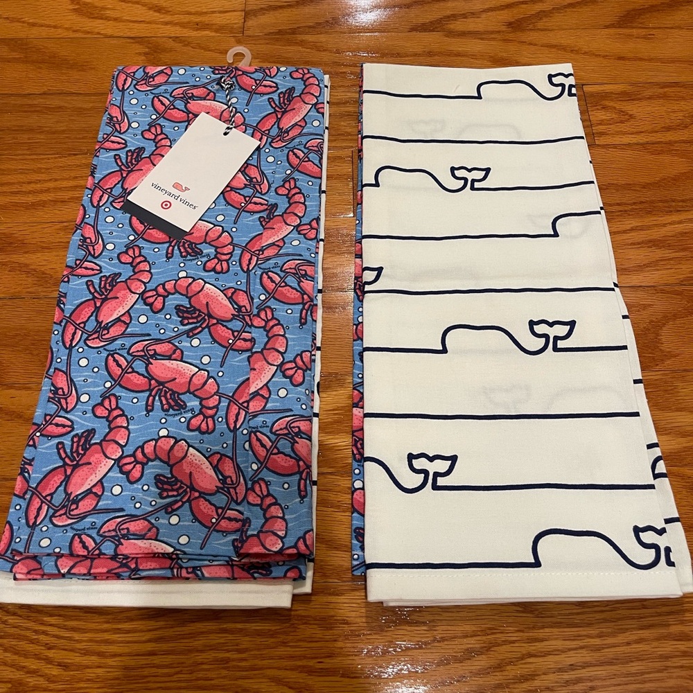 🐳 x 4 Vineyard Vines Kitchen Towels
